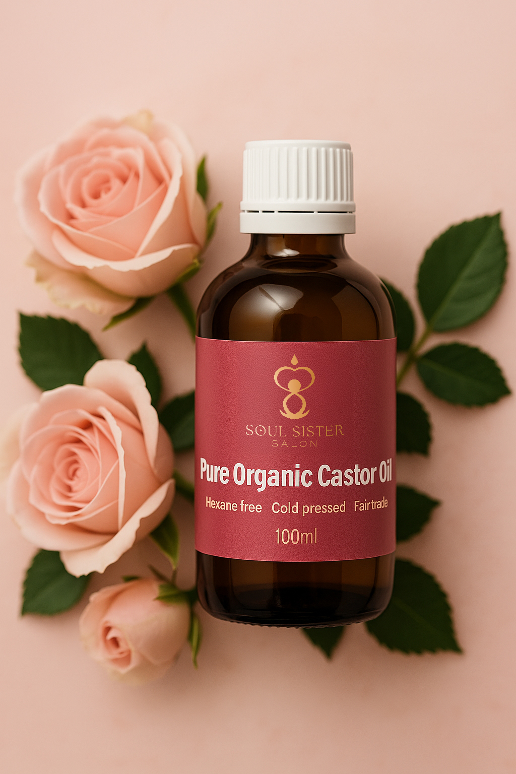 Organic Castor Oil - 100ml - Castor Oil Australia - Soul Sister Salon Certified organic with food certfification, cold pressed, fair trade certified, hexane free and in amber glass bottles.