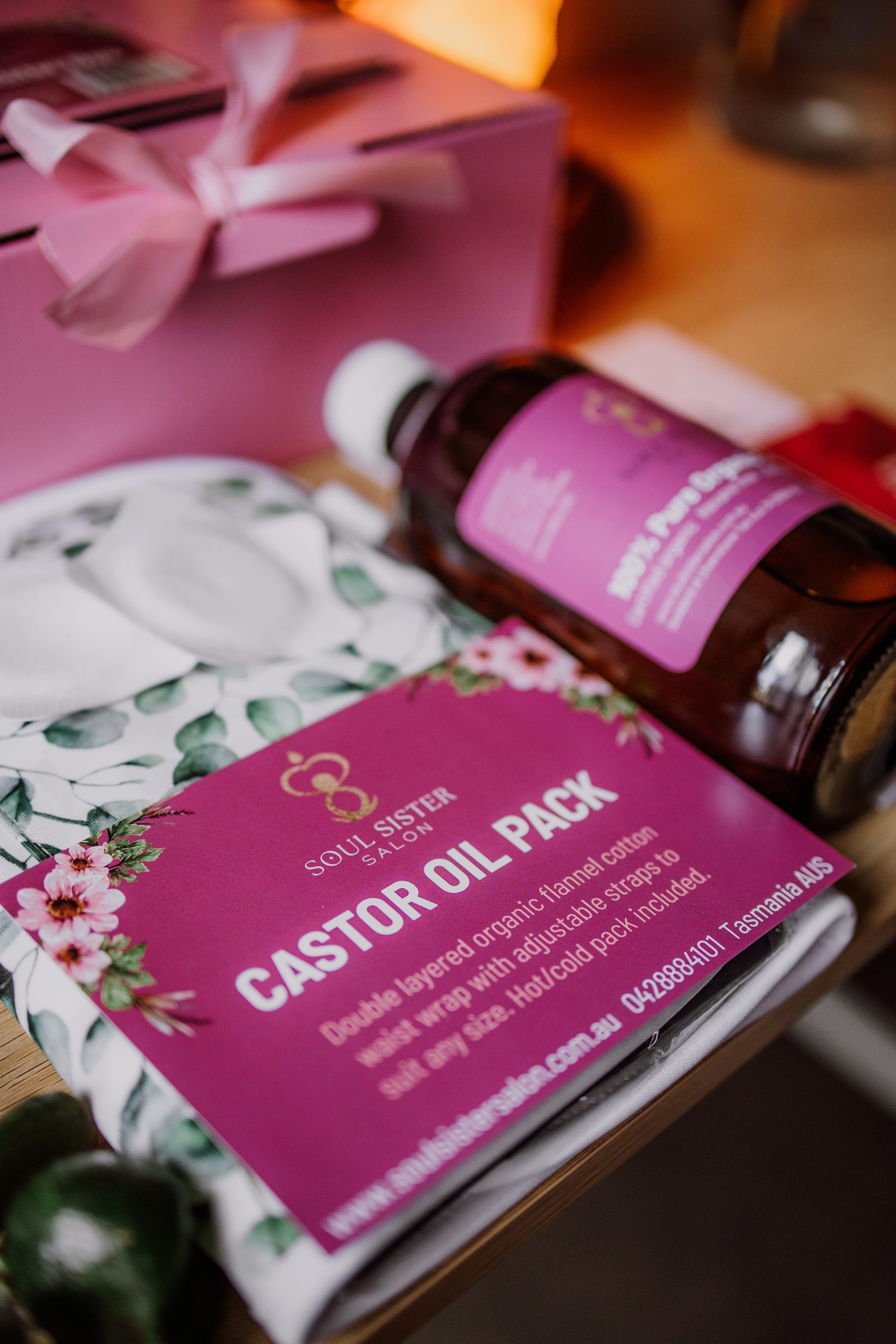 Organic Castor Oil 100mL and Wrap Bundle