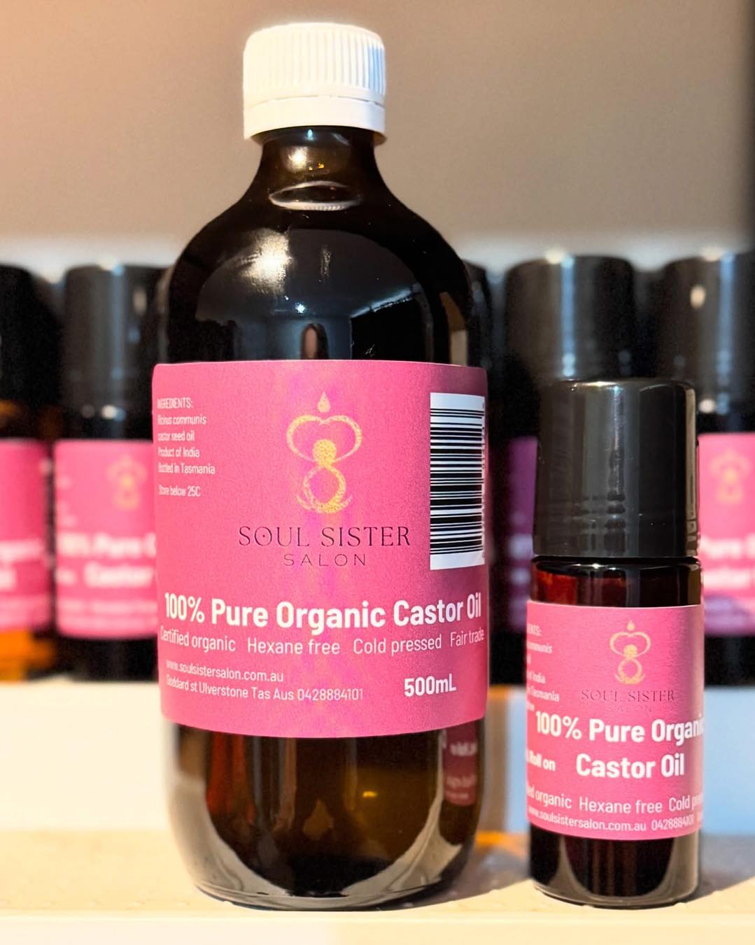 500mL Castor Oil and Roll on Applicator bottle